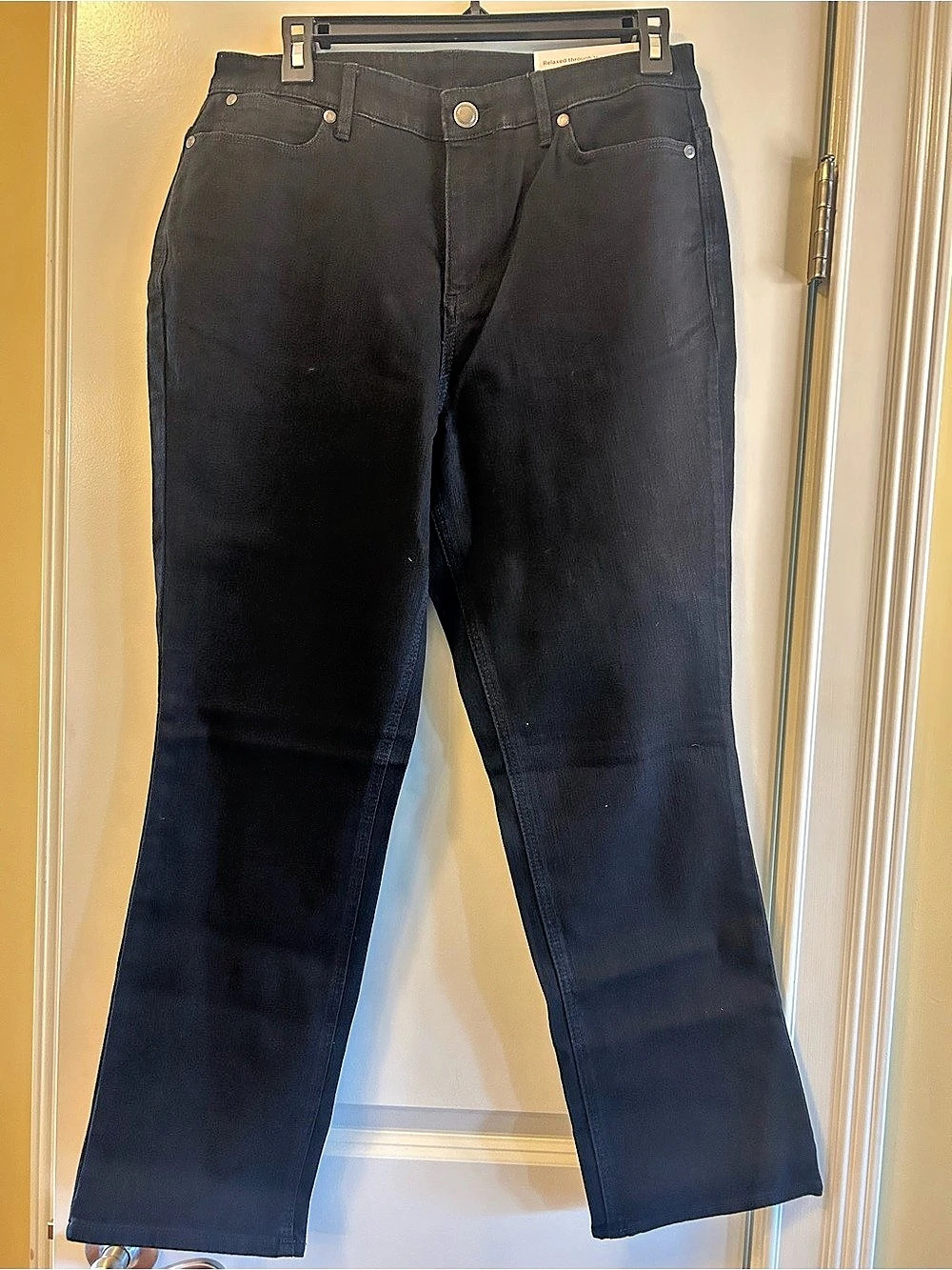 Christopher and Banks The Perfect Jean Straight Leg High-Rise Black Size 6 Short